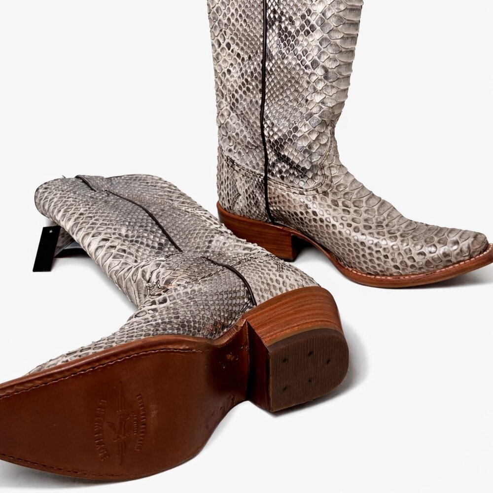 Python Tall Western Boots (Real Skin)